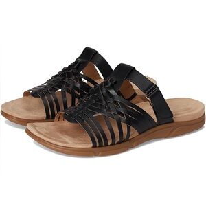 NWT Easy Spirit Semindi Women's Black Leather Sandals 8,5M